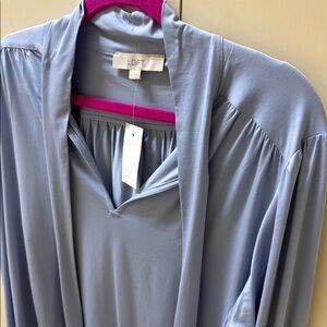 New LOFT Light Blue Blouse with Ties at Neck XL
